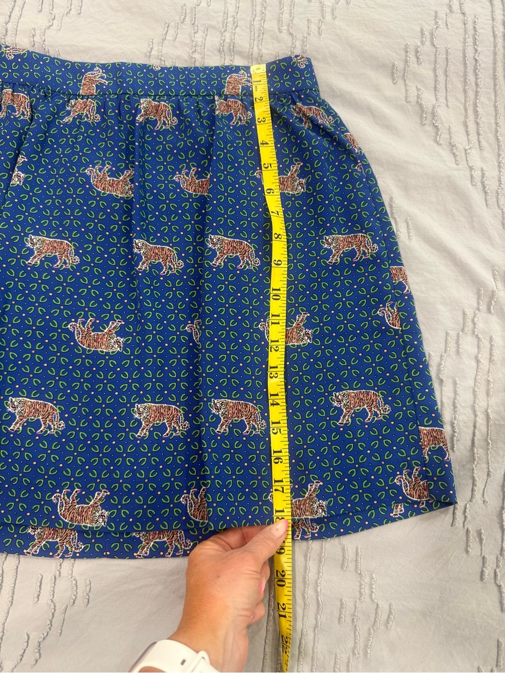 J. Crew Blue Bengal Print Circle Skirt - Picture 10 of 12